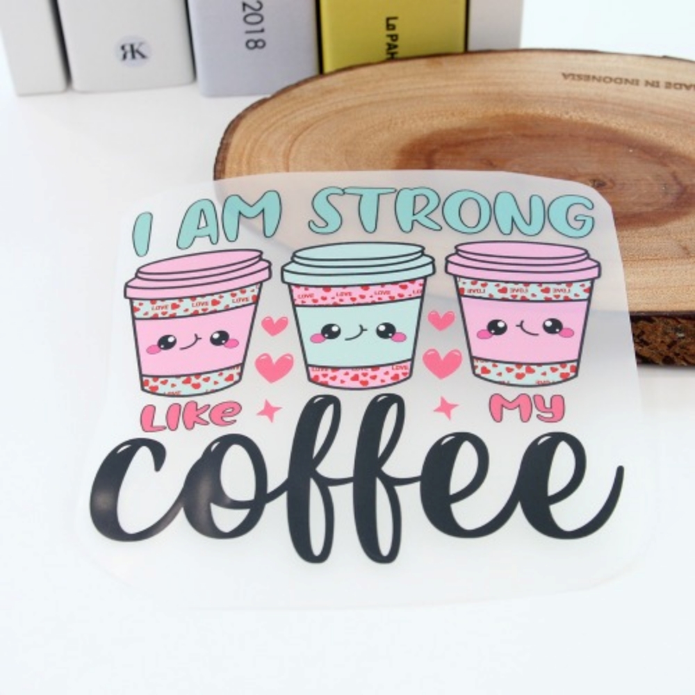 원단마트 3D열전사지 I am strong 커피 45번(97045)