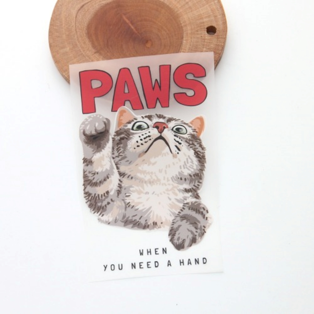 3D열전사지 필름전사 PAWS 긁는 고양이 204번(97204)