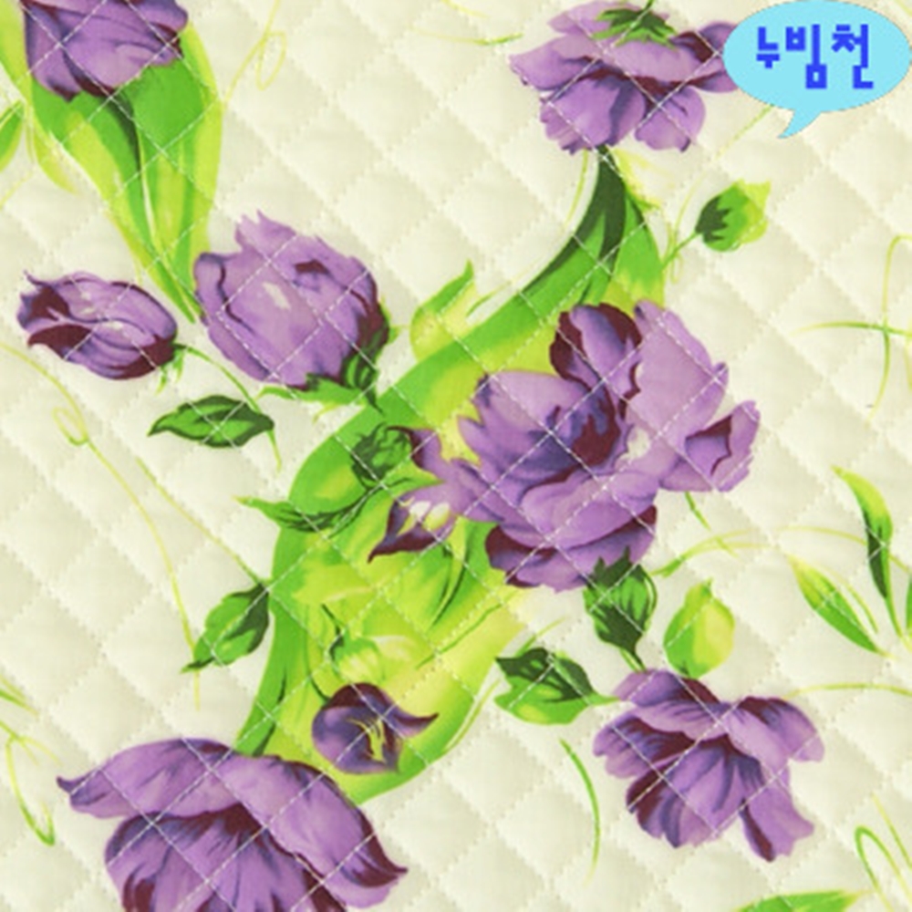 원단마트 면혼방원단 누빔천 튤립 보라 2097