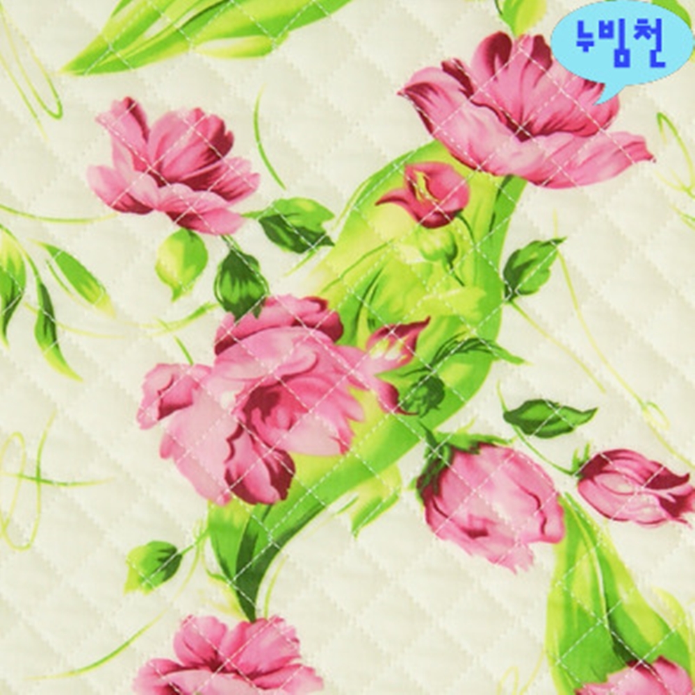 원단마트 면혼방원단 누빔천 튤립 핑크 2095