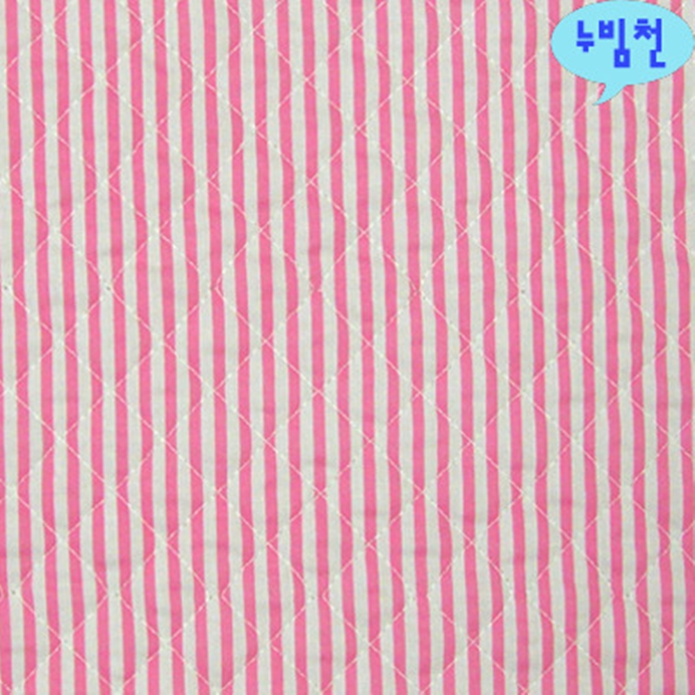 원단마트 면혼방원단 누빔천 스트라이프 핑크 808