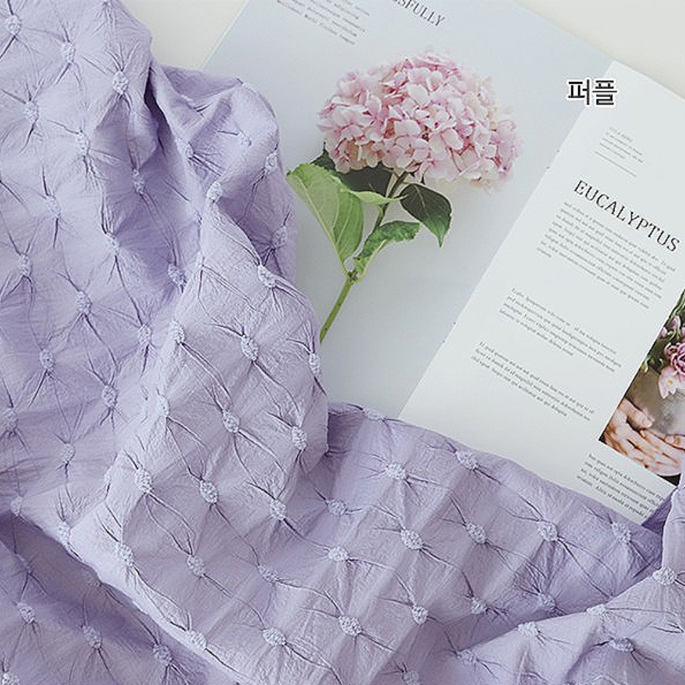 원단마트 시어서커원단 바스락 사각 다이아 리플 엠보 시어서커 원단 퍼플 | 원단마트