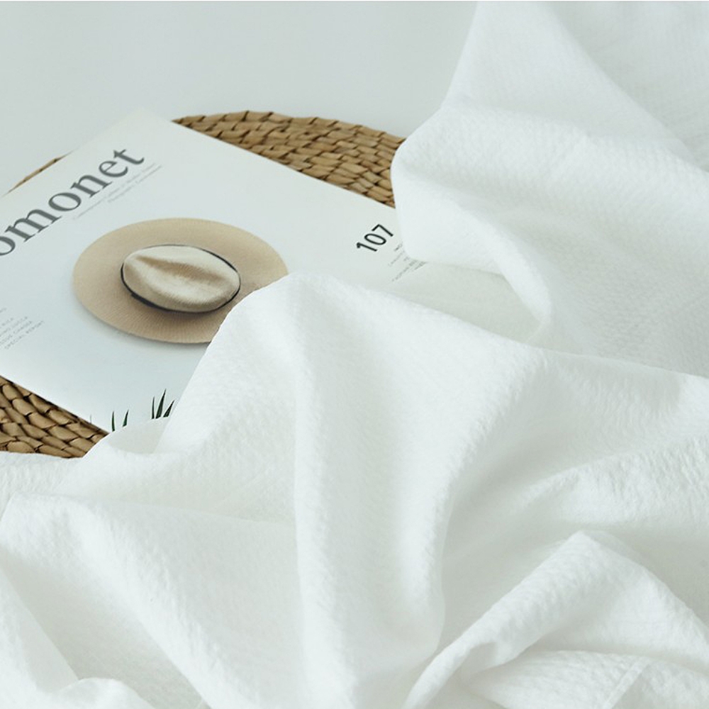 원단마트 홑이불 천 원단 도비 무지 리플 화이트 | 원단마트